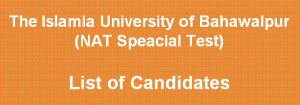 NAT Speacial Test The Islamia University of Bahawalpur