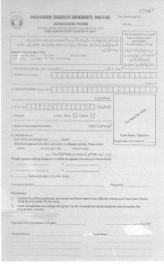 Application forms bzu for b.a-bs.c