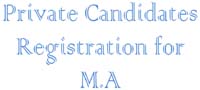 Private Candidates Registration for M.A. Part-I Annual Examination 2015
